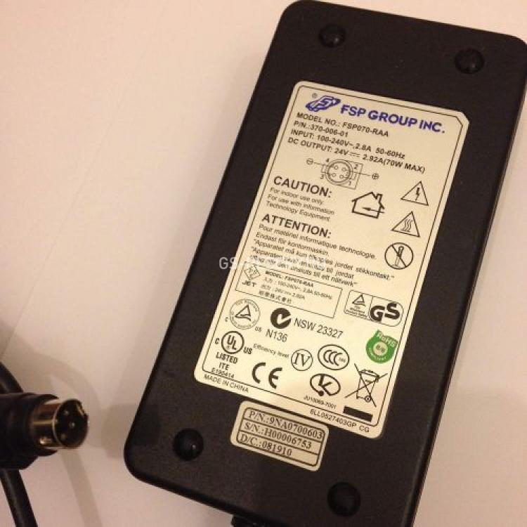 Блок Питания Zebra (FSP) 70Wt Input 100-240V 50/60Hz 2.8A Output 24V 2.92A а For UCLI72-4(9NA0700603)