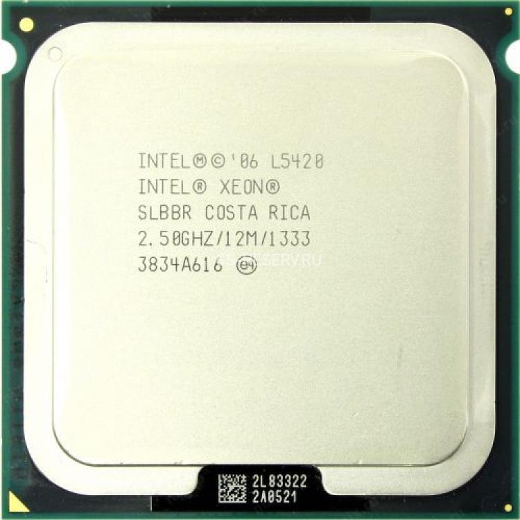 Процессор Intel Xeon 2500Mhz (1333/L2-2x6Mb) Quad Core 50Wt Socket LGA771 Harpertown(SLBBR)