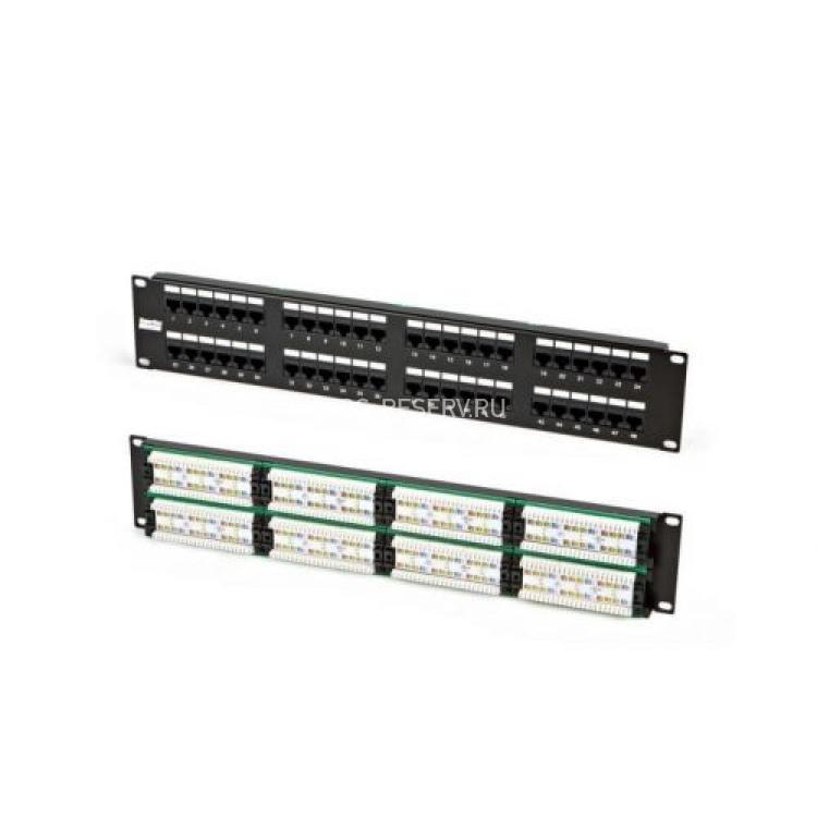 Патч-Панель Hyperline 48xRJ45 Cat. 5E Dual IDC 2U 19"(PP2-19-48-8P8C-C5E-110D)
