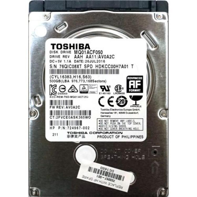Жесткий Диск Toshiba 500Gb (U600/7200/16Mb) 6G SATAIII 2,5"(MQ01ACF050)