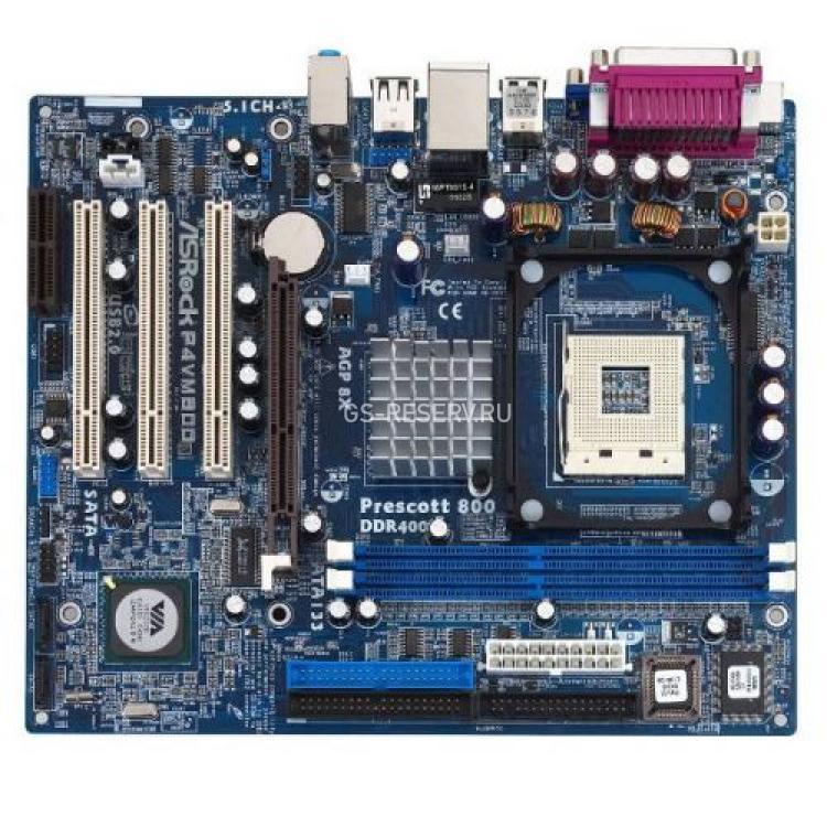 Материнская Плата ASRock P4M800 Socket 478 HT 2DDR400 2SATA U133 AGP8x 3PCI SVGA CMI9761-6ch LAN mATX(P4VM800)