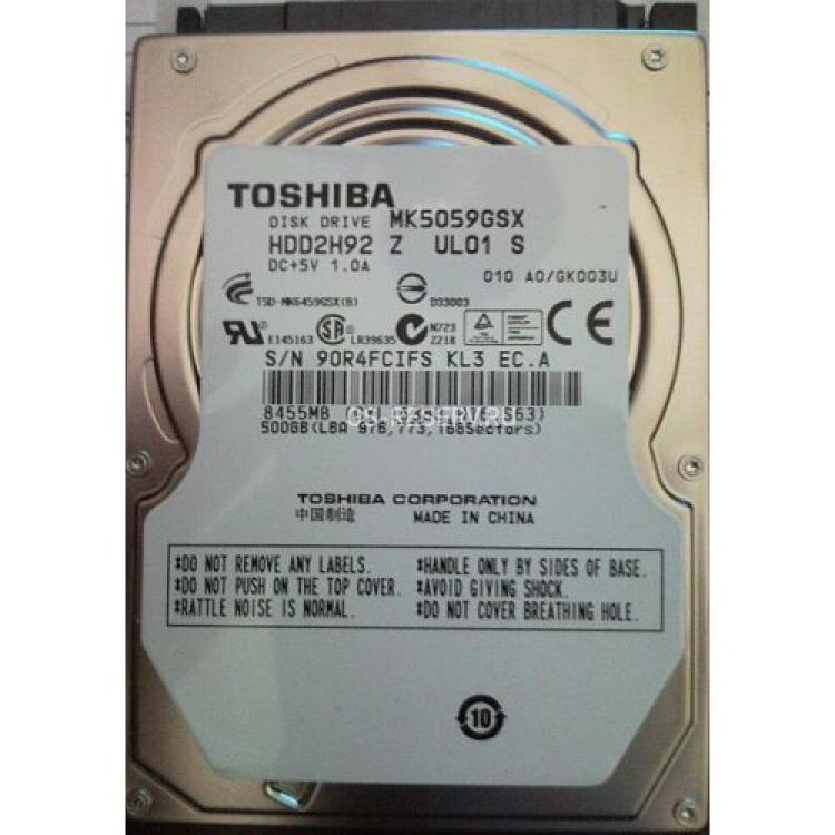 Жесткий Диск Toshiba 500Gb (U300/5400/8Mb) SATAII 2,5"(MK5059GSX)
