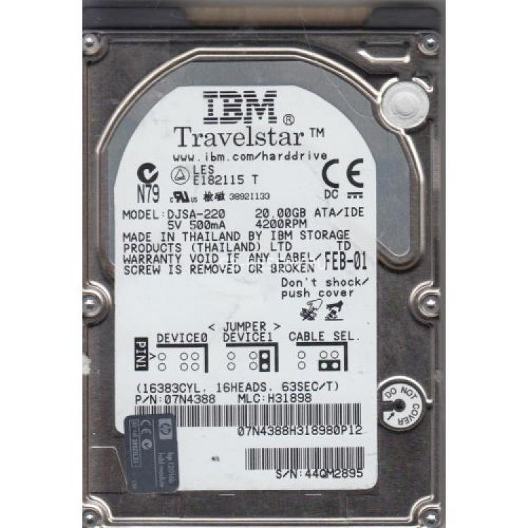 Жесткий Диск IBM Travelstar 20GN 20Gb (U66/4200/2Mb) IDE 2,5"(07N6619)