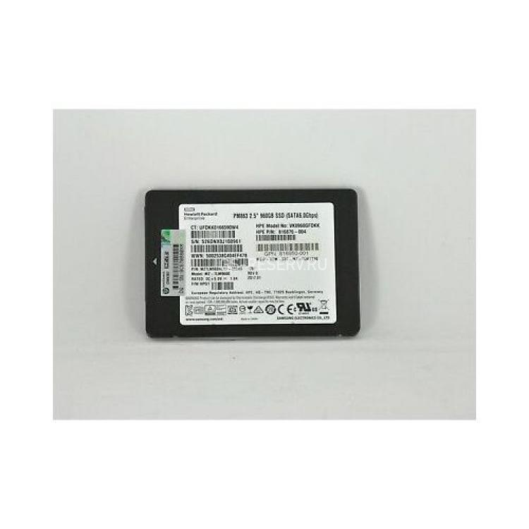 Твердотелый Накопитель SSD HP (Samsung) PM863 MZ-7LM9600 960Gb U600 6G SATAIII 2,5" For Gen7 Gen8 Gen9 Gen10(868822-B21)