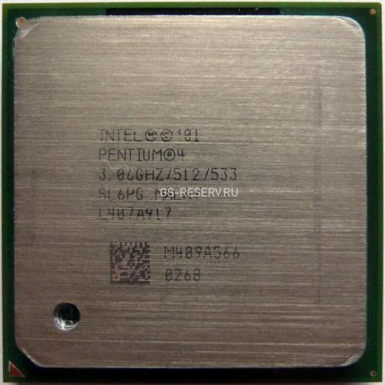 Процессор Intel Pentium IV 3066Mhz (512/533/1.525v) Socket478 Northwood(SL6PG)