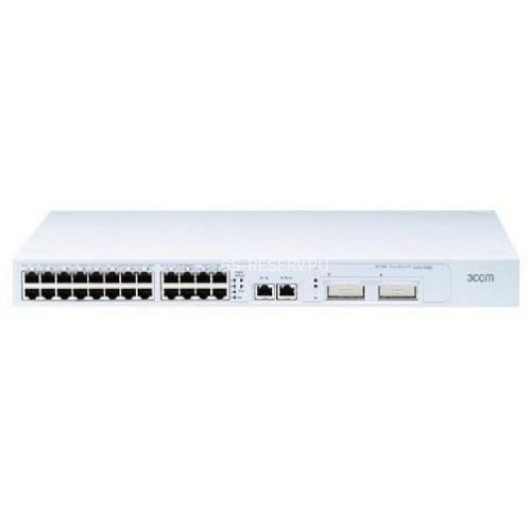 Коммутатор 3Com SuperStack3 4228G Ethernet 24port-10/100Mbps 2port-10/100/1000Mbps 2port-SFP RS232 UTP Smart 2-го уровня 19" 1U(3C17304)