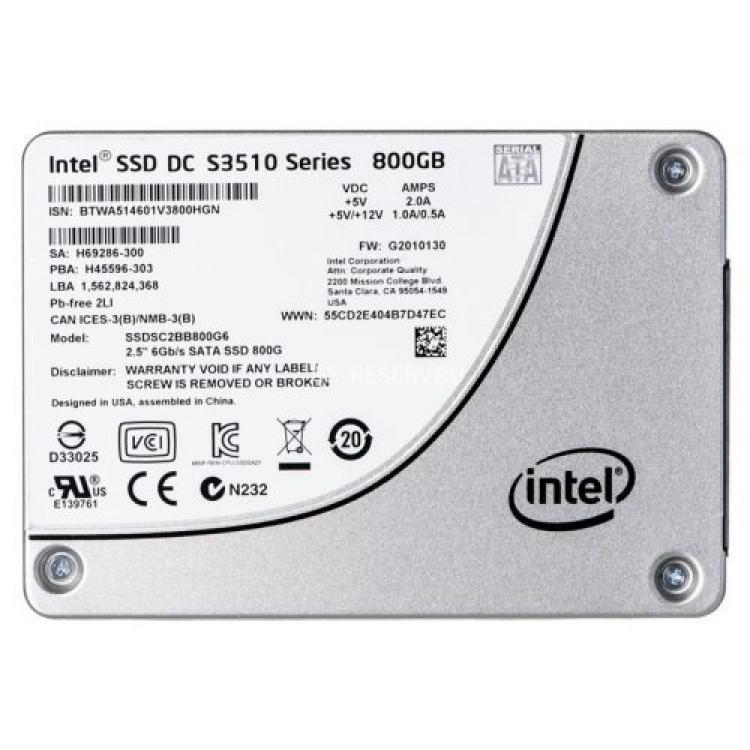 Твердотелый Накопитель SSD Intel SSD DC S3510 Series 800Gb 500Мб/сек TRIM MLC 6G SATAIII 2,5" 7mm(SSDSC2BB800G601)