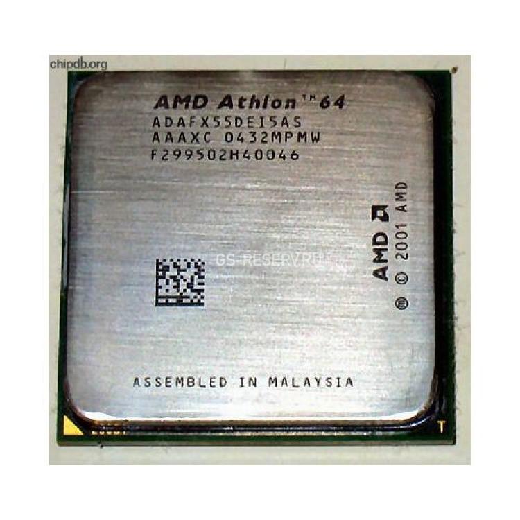 Процессор AMD Athlon FX-55 2600Mhz (1024/1000/1,5v) Socket 939 ClawHammer(ADAFX55DEI5AS)