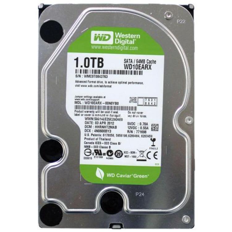 Жесткий Диск Western Digital Caviar Green 1Tb (U600/IntelliPower/64Mb) 6G SATAIII(WD10EARX-00N0YB0)