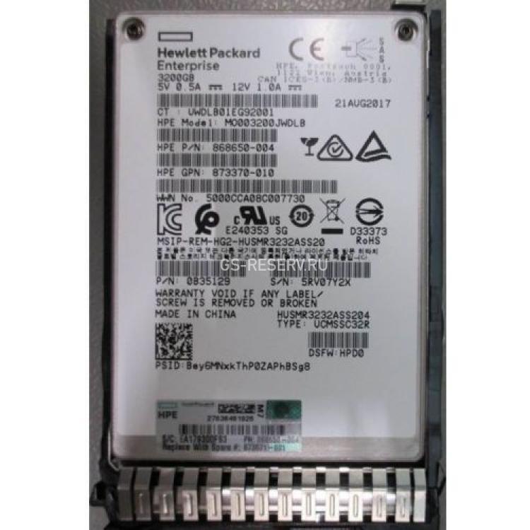 Твердотелый Накопитель SSD SAS HP MO003200JWDLB (HGST) UltraStar SS300 3.2Tb U1200 12G SAS 2,5" For P2000 G3 MSA2052 MSA2050 MSA2042 MSA2040 MSA2000 MSA1050 MSA1040 D2700 Proliant Gen8 Gen9 Gen10(822567-B21)