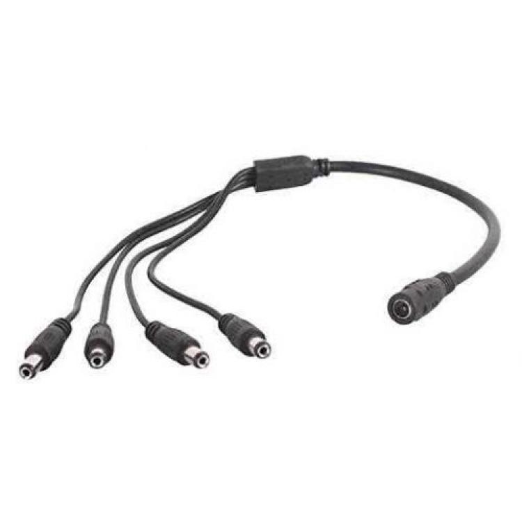 Разветвитель Питания Power Splitter Cable CCTV 4-Way 1xFemale To 4xMale Для PSU Security Camera DVR(CCTV 4-Way 1xFemale To 4xMale)