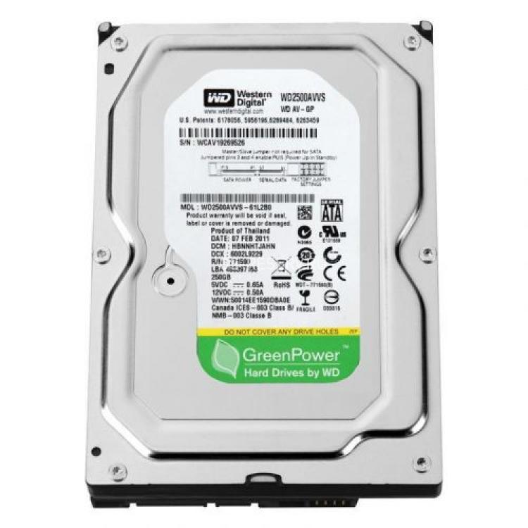 Жесткий Диск Western Digital AV-GP 250Gb (U300/IntelliPower/8Mb) NCQ SATAII(WD2500AVVS-61L2B0)