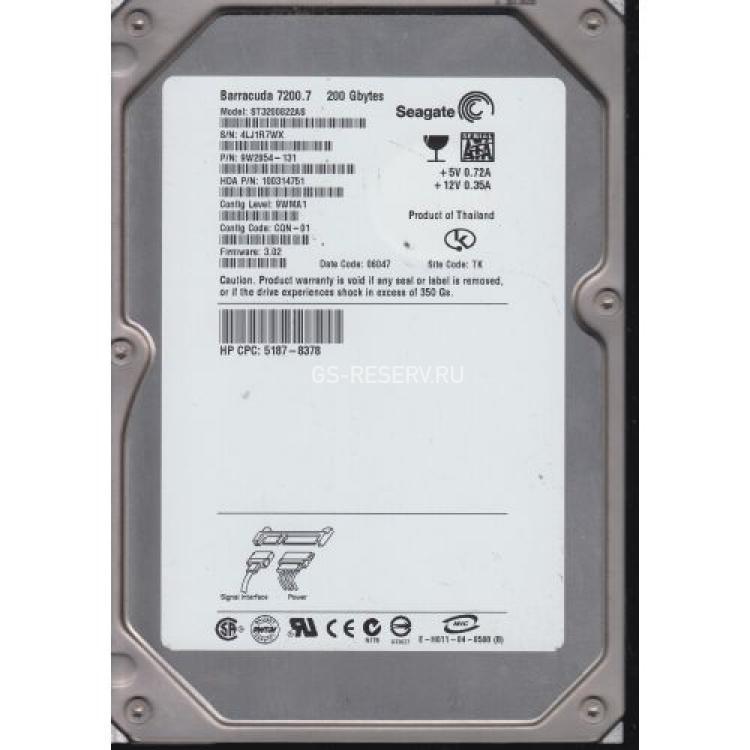 Жесткий Диск Seagate Barracuda 7200.7 200Gb (U150/7200/8Mb) SATA(ST3200822AS)