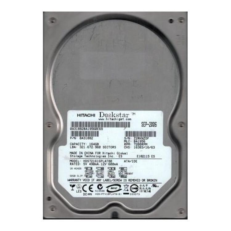 Жесткий Диск Hitachi Deskstar 7K160 160Gb (U133/7200/8Mb) IDE(0Y30002)