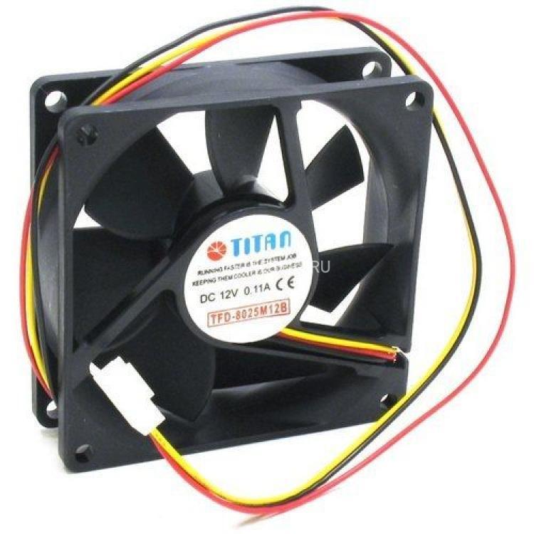 Вентилятор Titan 0,28A 12v 2500 об/мин 32,4CFM 28dB 80x80x25(TFD-8025M12B)