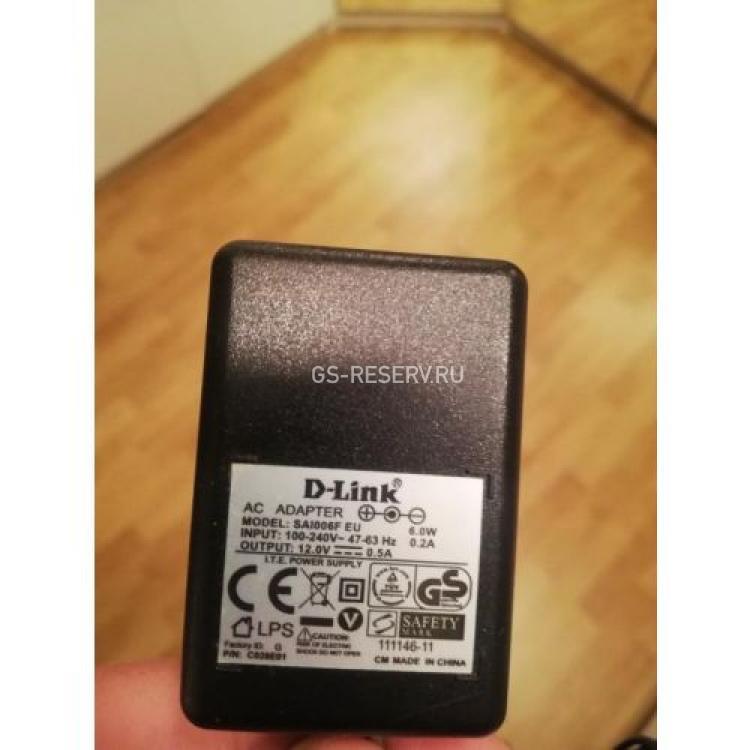 Блок Питания D-Link EU Input 100-240V 50/60Hz 0,6A Output 12V 0,5A For DIR-615 и др.(SAI006F)