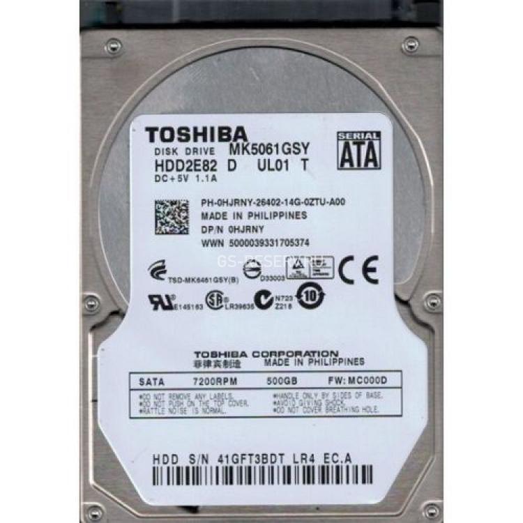 Жесткий Диск Toshiba 500Gb (U300/7200/16Mb) SATAII 2,5"(MK5061GSY)