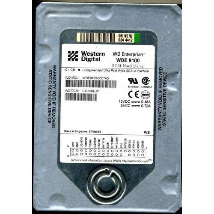 Жесткий Диск Western Digital Enterprise 9,1Gb (U160/7200/2Mb) 68pin U160SCSI(WDE9100)