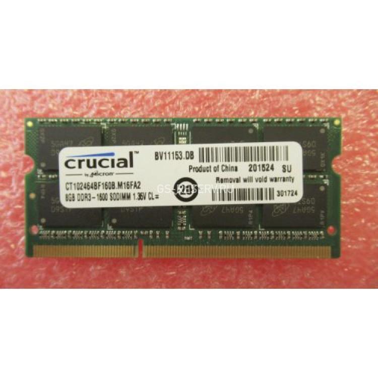 RAM SO-DIMM DDRIII-1600 Crucial 8Gb 2Rx8 PC3L-12800S-11(CT102464BF160B.M16FP)