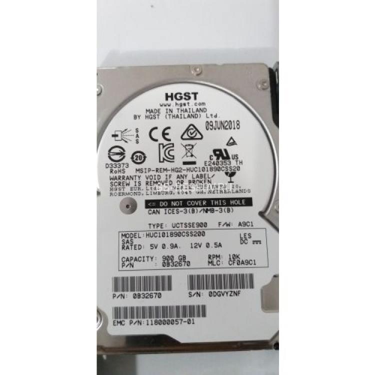 Жесткий Диск HGST (Hitachi) Ultrastar C10K1800 900Gb (U1200/10520/128Mb) Instant Secure Erase 512n 12G SAS 2,5"(0B27976)