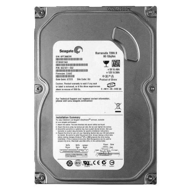 Жесткий Диск Seagate Barracuda 7200.9 80Gb (U300/7200/8Mb) NCQ SATAII(9CC131)