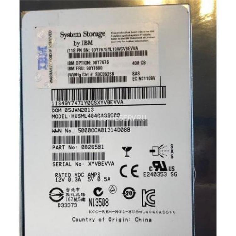 Твердотелый Накопитель SSD SAS IBM System Storage (HGST) Ultrastar SSD400M 400Gb 6G MLC SAS 2,5" For Flex System V7000 Storage Node(0B26581)