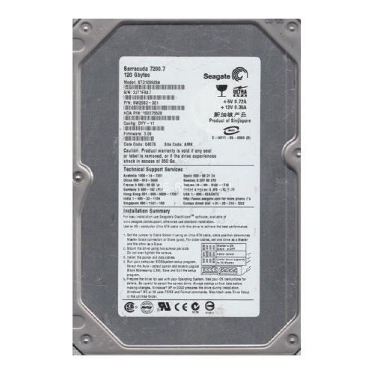 Жесткий Диск Seagate Barracuda 7200.7 120Gb (U100/7200/8Mb) IDE(9W2083)