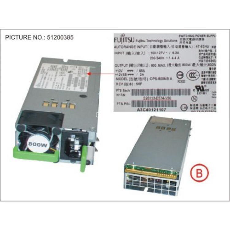 Резервный Блок Питания Fujitsu-Siemens 800Wt (Delta) для серверов Primergy TX200S7 TX300S7 RX200S7 RX300S7 RX350S7(A3C40121107)
