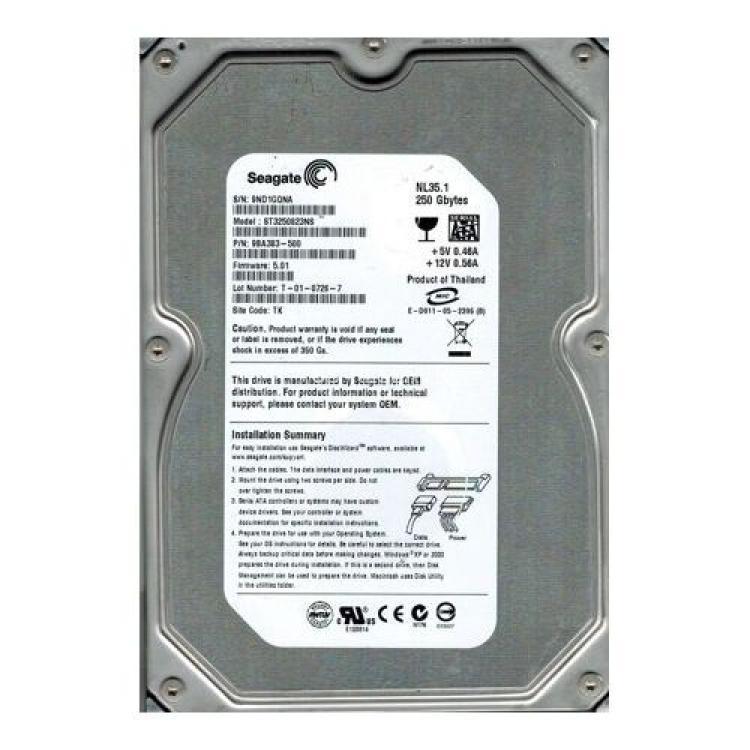 Жесткий Диск Seagate NL35.1 250Gb (U150/7200/8Mb) NCQ SATA(9BA383)