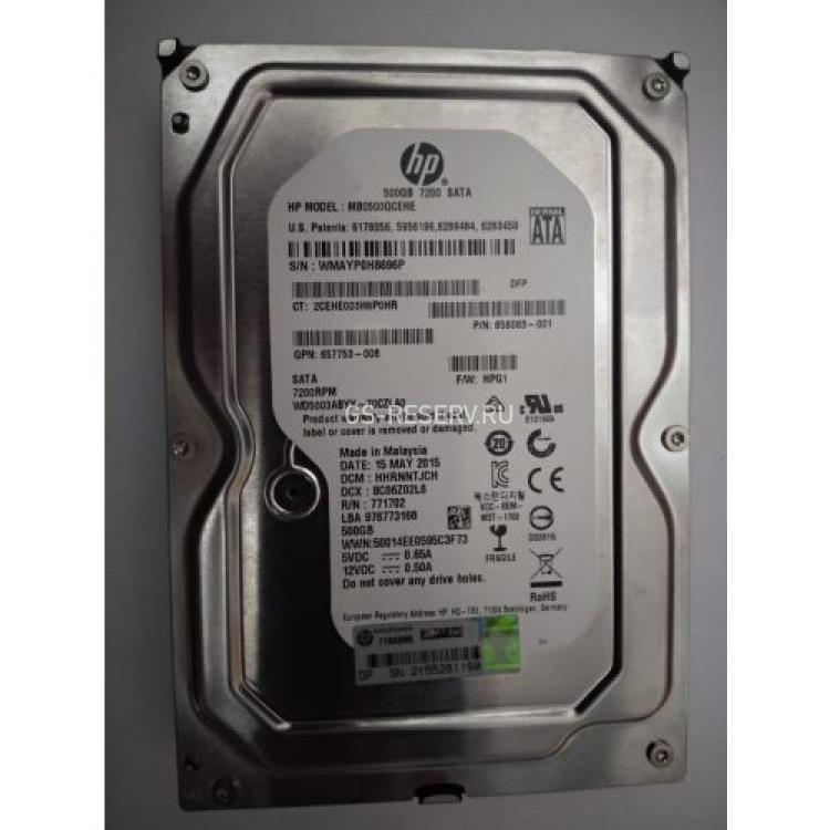 Жесткий Диск HP (Western Digital) RE4 WD5003ABYX-70CZLA0 500Gb (U300/7200/64Mb) TLER RAFF SATAII For Gen8 Gen9 Gen10(658103-001)