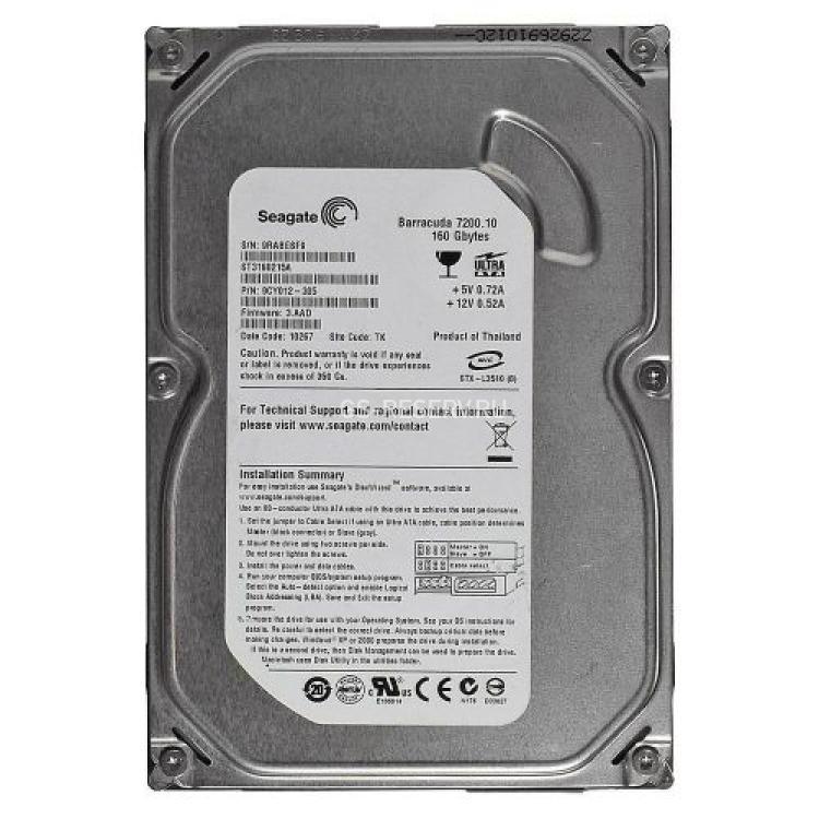 Жесткий Диск Seagate Barracuda 7200.10 160Gb (U100/7200/2Mb) IDE(ST3160215A)