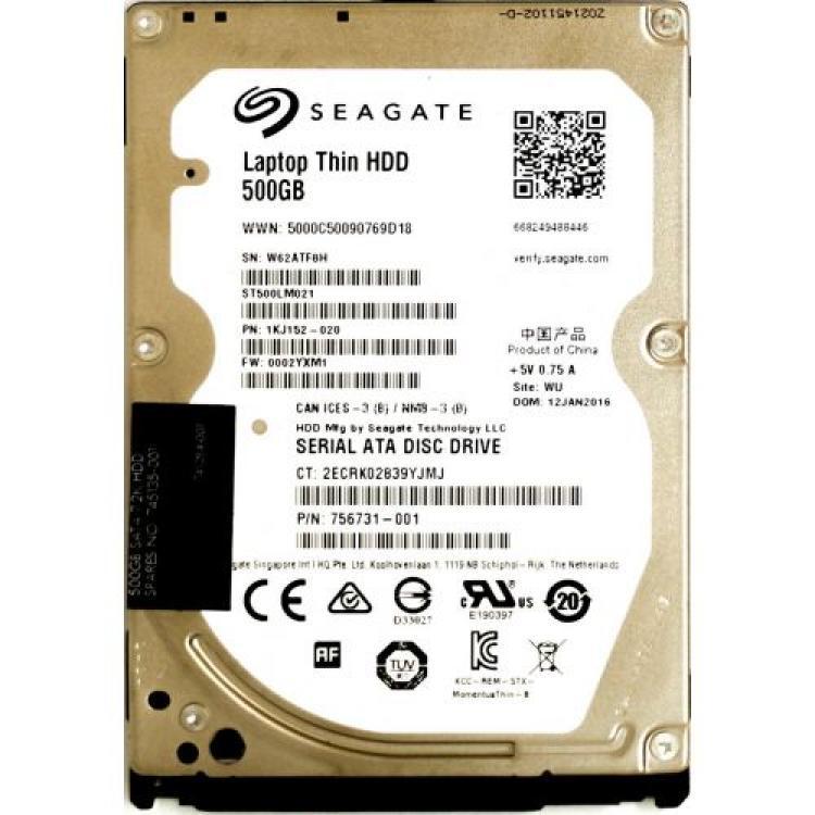 Жесткий Диск Seagate Momentus Thin 500Gb (U600/7200/32Mb) NCQ 6G SATAIII 2,5"(ST500LM021)