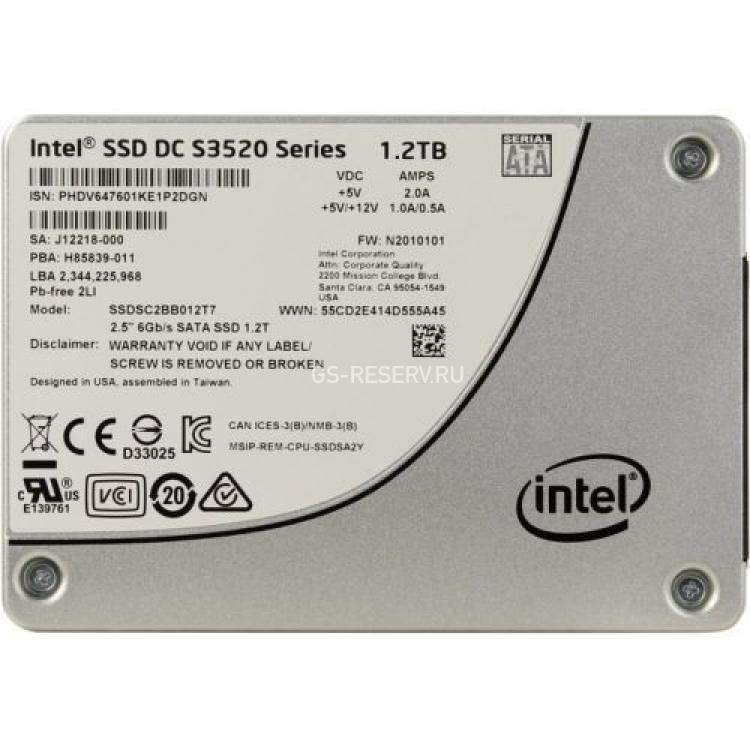Твердотелый Накопитель SSD Intel SSD DC S3520 Series 1.2Tb 450Мб/сек TRIM 3D1 MLC AES 6G SATAIII 2,5" 7mm(SSDSC2BB012T701)