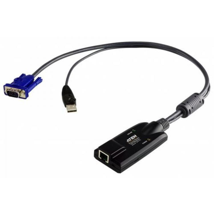 KVM Адаптер ATEN USB Virtual Media KVM Adapter Монитор+Клавиатура/Мышь HDB15+USB To RJ45 1600x1200 For KN2124v KN2140v KN4124v KN4140v KN2132 KN4116 KN4132(KA-7175)