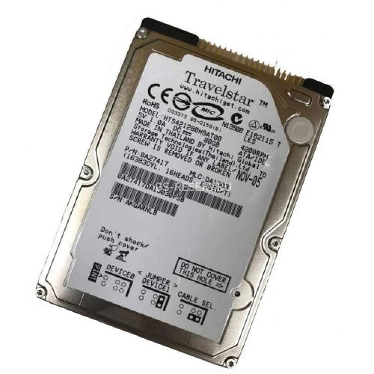 Жесткий Диск Hitachi Travelstar 4K120 80Gb (U100/4200/8Mb) IDE 2,5"(HTS421280H9AT00)
