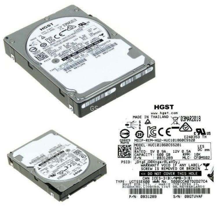 Жесткий Диск HGST (Hitachi) Ultrastar C10K1800 SED 600Gb (U1200/10520/128Mb) SED 512n 12G SAS 2,5"(0B30869)
