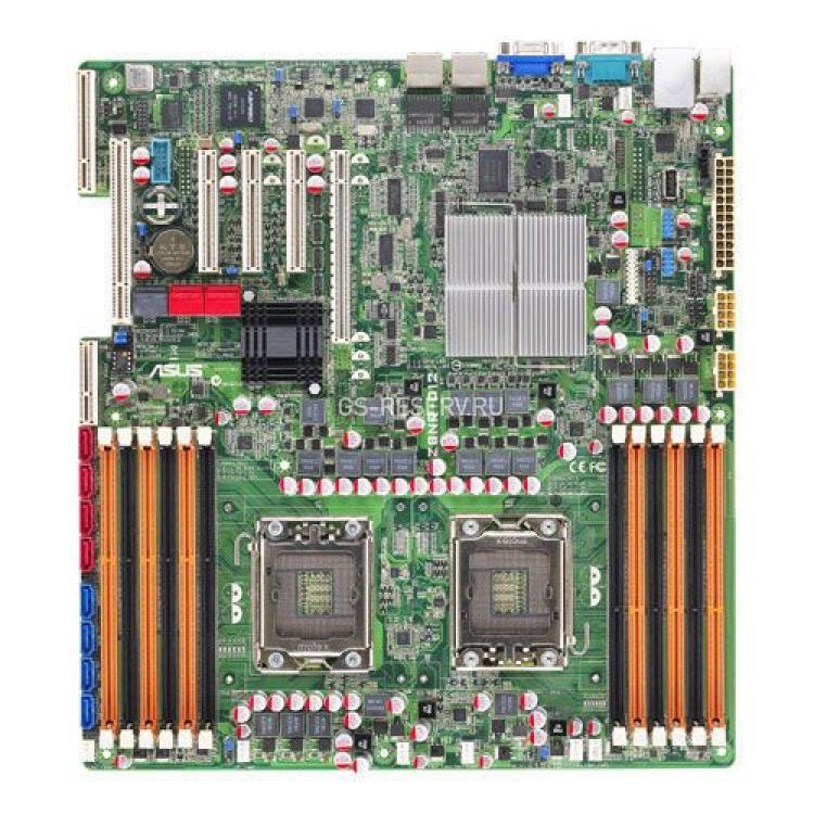 Материнская Плата Asus i5500 Dual Socket 1366 12DDR3 0(8)SAS 6SATAII PCI-E16x 3PCI-E8x PCI SVGA 2xGbLAN E-ATX 6400Mhz(Z8NR-D12)