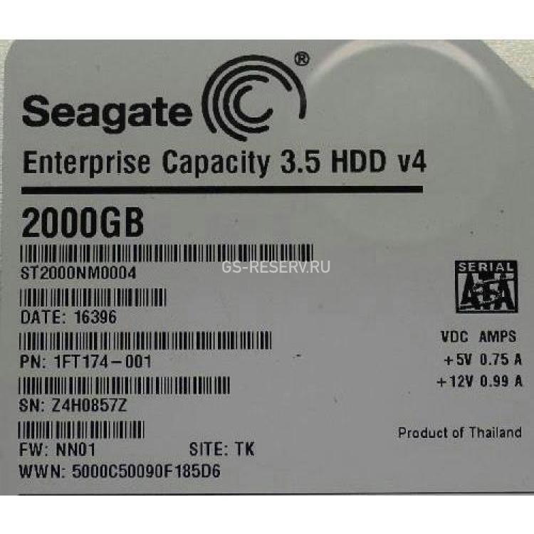 Жесткий Диск Seagate Enterprise Capacity 3.5 HDD v4 2Tb (U600/7200/128Mb) 4Kn 6G SATAIII(ST2000NM0004)