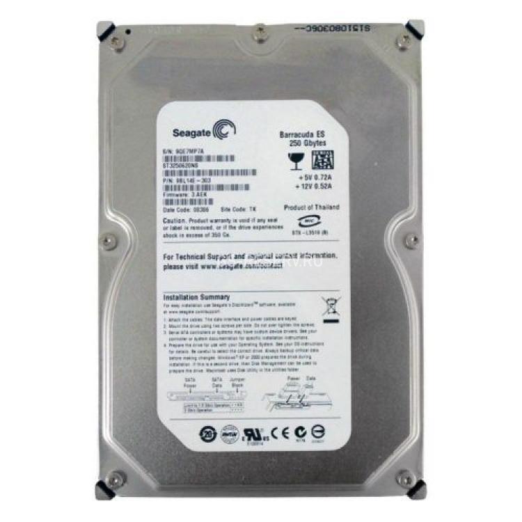 Жесткий Диск Seagate Barracuda ES 250Gb (U300/7200/16Mb) NCQ SATAII(ST3250620NS)