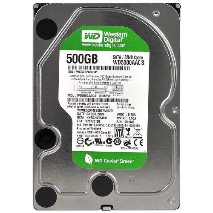 Жесткий Диск Western Digital Caviar Green 500Gb (U300/IntelliPower/16Mb) SATAII(WD5000AACS-00Z8B0)