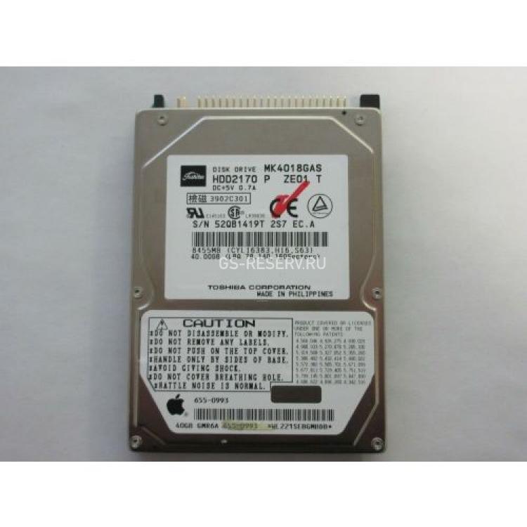 Жесткий Диск Toshiba 40Gb (U100/4200/2Mb) IDE 2,5"(MK4018GAS)