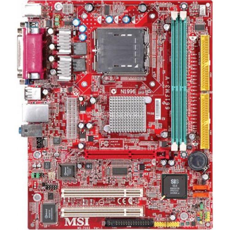 Материнская Плата Micro-Star SIS661FX S775 HT 2DDR400 2SATA U133 AGP8x 2PCI SVGA LAN AC97-6ch mATX(MS-7103 661FM3-V)