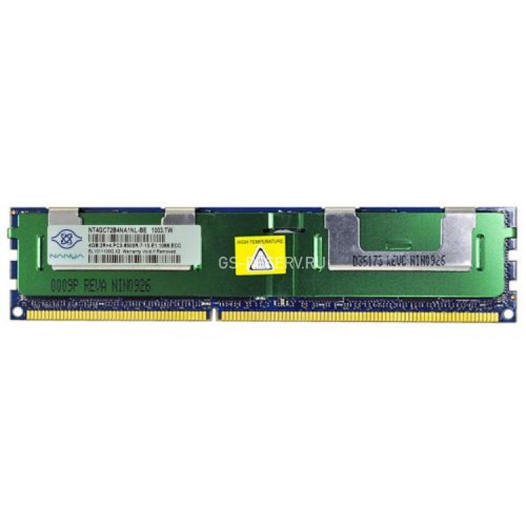 RAM DDRIII-1066 Nanya 4Gb 2Rx4 REG ECC PC3-8500R-7(NT4GC72B4NA1NL-BE)