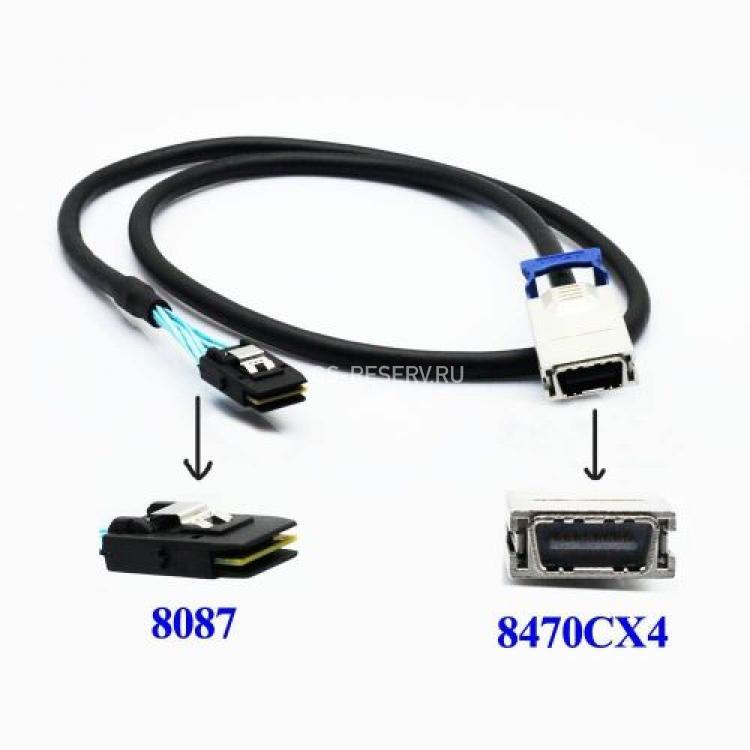 Шлейф SAS Chenbro 1xSFF-8470 (SAS) To 1xSFF-8087 (mSASx4) 50cm/0,5m(26H113215-011)