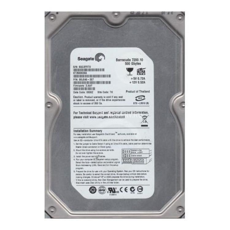 Жесткий Диск Seagate Barracuda 7200.10 500Gb (U100/7200/16Mb) IDE(ST3500630A)