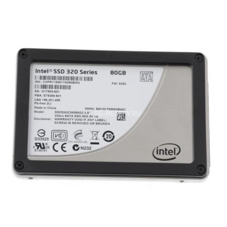 Твердотелый Накопитель SSD Intel SSD 320 Series 80Gb 270Мб/сек MLC 3G SATAII 2,5" 7mm(E75639)
