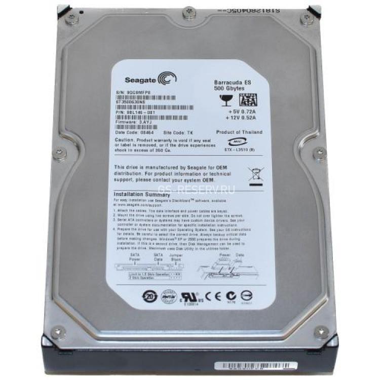 Жесткий Диск Seagate Barracuda ES 500Gb (U300/7200/16Mb) NCQ SATAII(ST3500630NS)