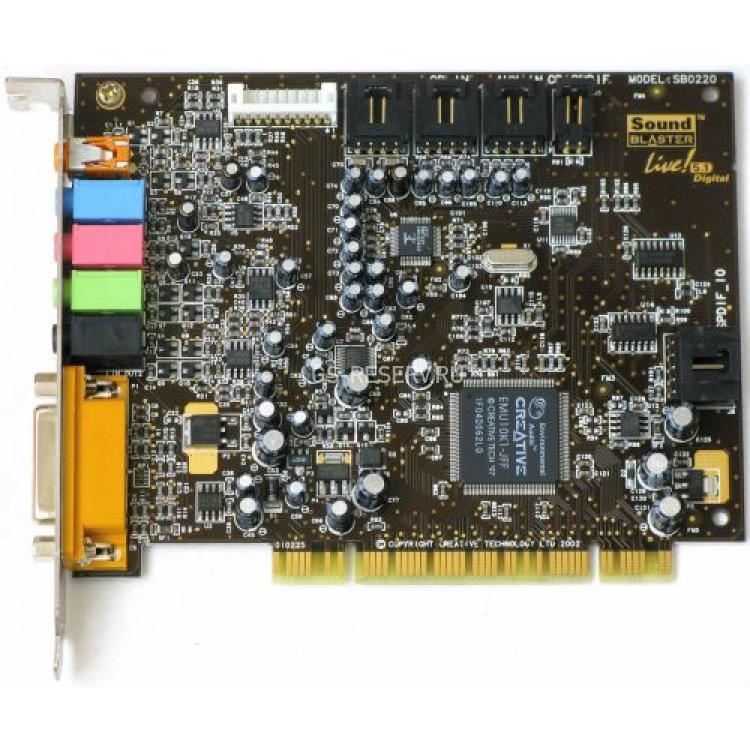 Звуковая карта Creative Live 5.1 Digital EMU10K1 Analog&Digital In/Out 5.1 PCI(SB0220)