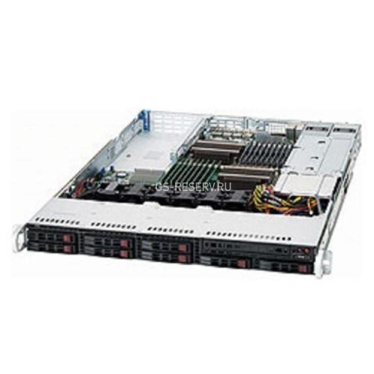 Платформа SuperMicro SuperServer Dual Socket LGA1366 i5520 12DDRIII 6xSATAII 8xHotSwap 2,5" SFF PCI-E16x 2GbLAN 6400Mhz 2x650Wt E-ATX DVD 1U 19"(113TQ-R650UB)