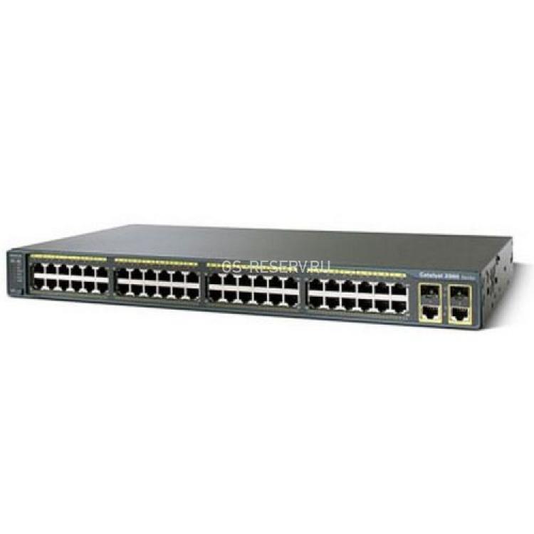 Коммутатор Cisco 48port-10/100Mbps 2port-10/100/1000Mbps UTP 1U 19"(WS-C2960-48TT-L)